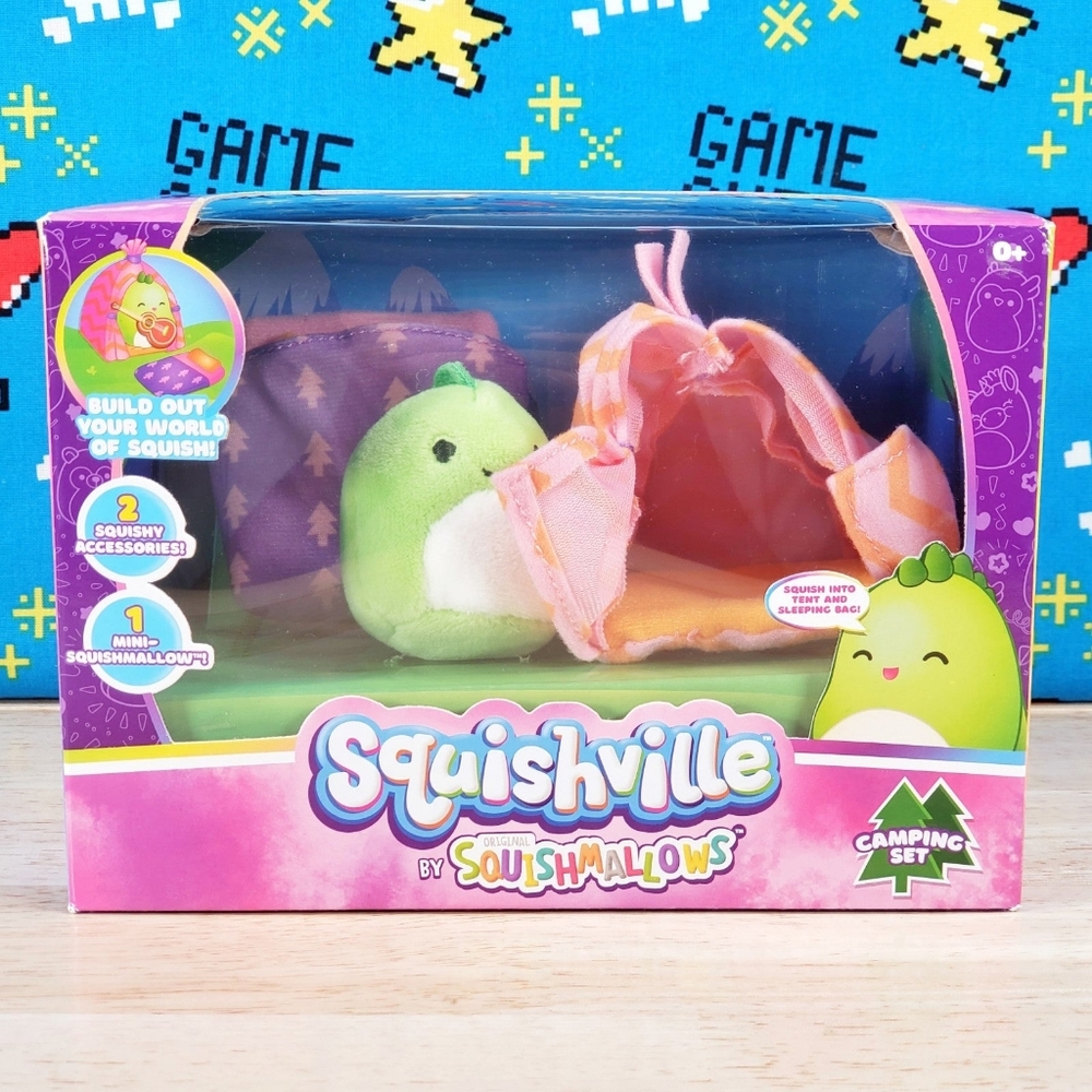 Squishville Squishmallows Mini Camping Set Danny the Dinosaur 3 Piece Plush Set